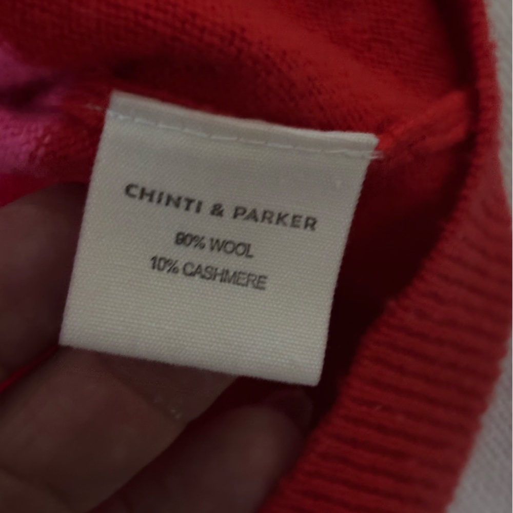 Chinti & Parker Red and Pink “You Me Ski” Striped Sweater - Picture 3 of 5